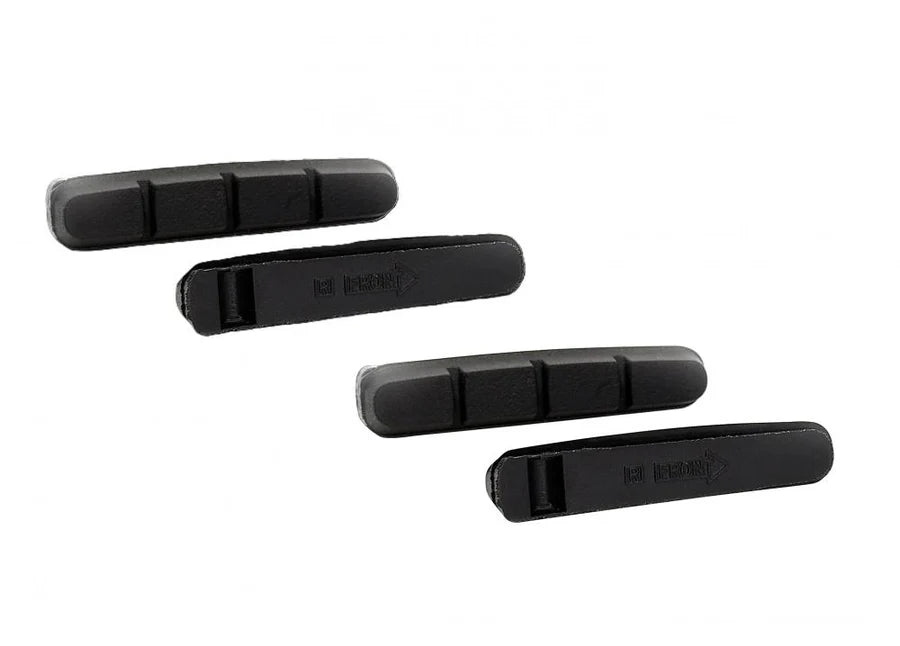 XLC Ersatzbremsbeläge BS-X01, 4er-Set, 55 mm, schwarz, für Shimano Cartridge-Bremsschuhe, geeignet für Aluminium- und Stahlfelgen, hervorragende Allwetter-Eigenschaften