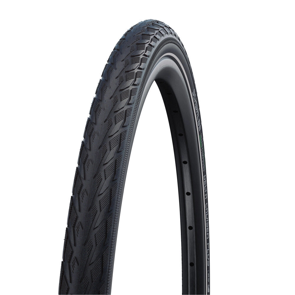Schwalbe 47-622 DELTA CRUISER PLUS 28x1.75 Drahtreifen PUNCTUREGUARD GREEN COMPOUND Reflex Schwarz