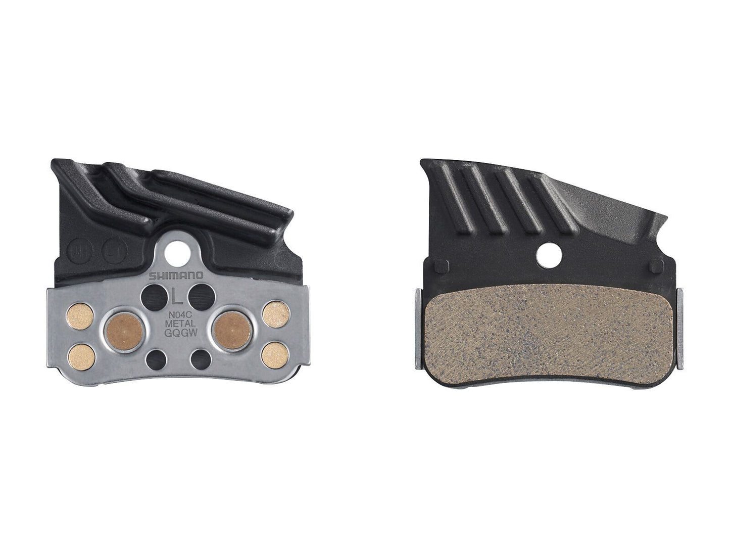 Shimano-Bremsbeläge N04C-MF Metall mit Kühllamellen