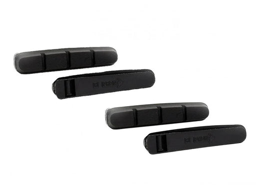 XLC Ersatzbremsbeläge BS-X01, 4er-Set, 55 mm, schwarz, für Shimano Cartridge-Bremsschuhe, geeignet für Aluminium- und Stahlfelgen, hervorragende Allwetter-Eigenschaften